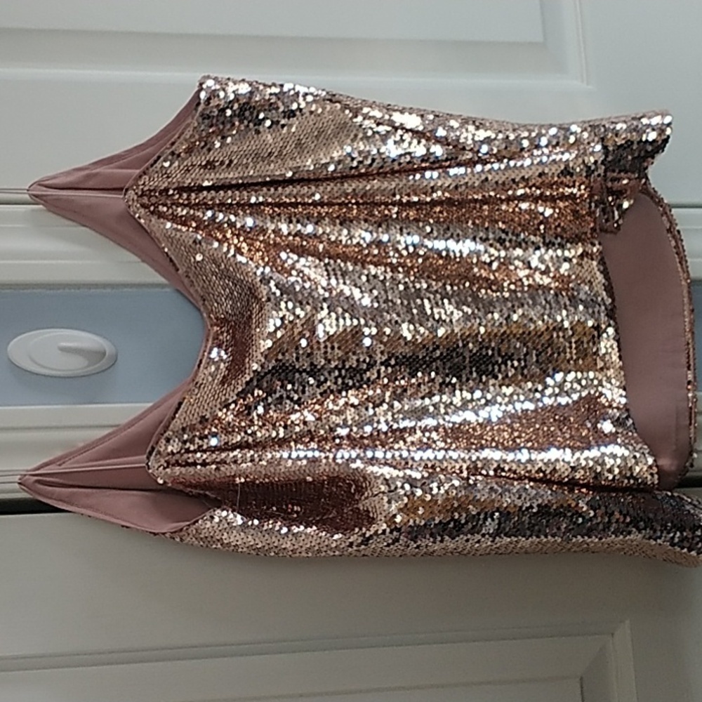 ASOS Rose Gold Sequin Cami Top 14 - Picture 5 of 11